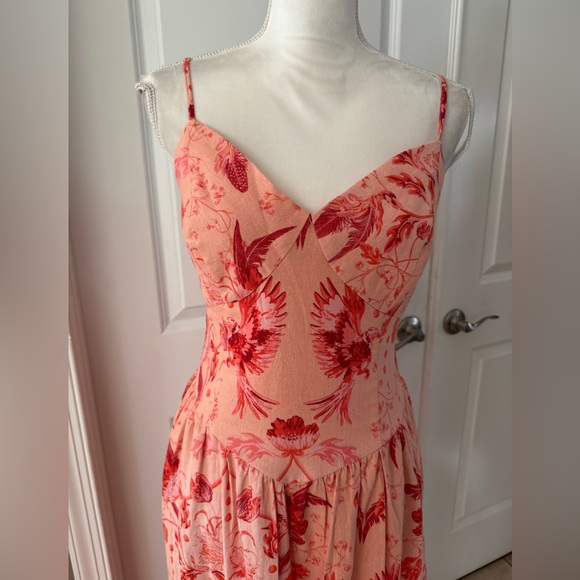 House Of Harlow 1960 Linen Blend Midi Dress - Picture 4 of 15